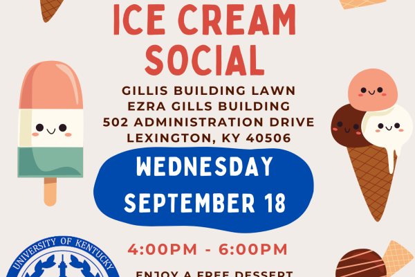 Ice cream social September 18 4-6pm, Gillis Building Lawn